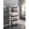 60" Oxford 5 Tier Bookcase - Breighton Home Driftwood/white
