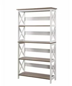 60" Oxford 5 Tier Bookcase - Breighton Home Driftwood/white -Bookshelves Sales Shop unnamed file 1014