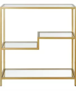 Henn& Hart 36" Tall Gold Bookcase - Henn&Hart