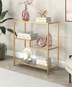 Henn& Hart 36" Tall Gold Bookcase - Henn&Hart -Bookshelves Sales Shop unnamed file 1027