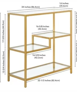 Henn& Hart 36" Tall Gold Bookcase - Henn&Hart -Bookshelves Sales Shop unnamed file 1029