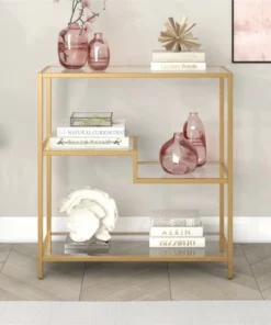 Henn& Hart 36" Tall Gold Bookcase - Henn&Hart -Bookshelves Sales Shop unnamed file 1030