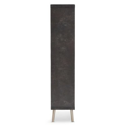 56.14" Atlantic Modern and Contemporary Two-Tone Finished Wood Display Shelf Dark Brown - Baxton Studio 4 56.14" Atlantic Modern and Contemporary Two-Tone Finished Wood Display Shelf Dark Brown - Baxton Studio - Image 2