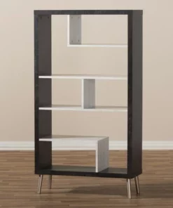56.14" Atlantic Modern and Contemporary Two-Tone Finished Wood Display Shelf Dark Brown - Baxton Studio 18 56.14" Atlantic Modern and Contemporary Two-Tone Finished Wood Display Shelf Dark Brown - Baxton Studio -Bookshelves Sales Shop unnamed file 1039