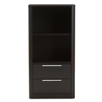 15.47" 2 Drawer Carlingford Modern and Contemporary Espresso Finished Wood Bookshelf Brown - Baxton Studio 4 15.47" 2 Drawer Carlingford Modern and Contemporary Espresso Finished Wood Bookshelf Brown - Baxton Studio - Image 2