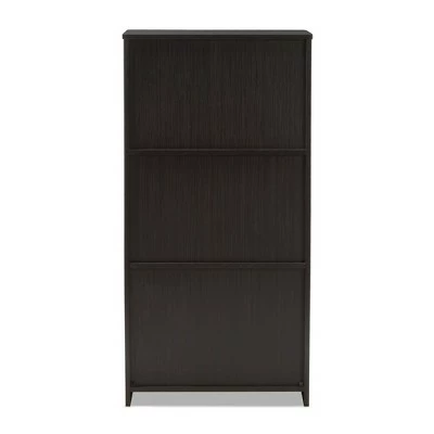 15.47" 2 Drawer Carlingford Modern and Contemporary Espresso Finished Wood Bookshelf Brown - Baxton Studio 6 15.47" 2 Drawer Carlingford Modern and Contemporary Espresso Finished Wood Bookshelf Brown - Baxton Studio - Image 4
