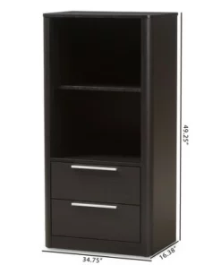 15.47" 2 Drawer Carlingford Modern and Contemporary Espresso Finished Wood Bookshelf Brown - Baxton Studio 19 15.47" 2 Drawer Carlingford Modern and Contemporary Espresso Finished Wood Bookshelf Brown - Baxton Studio -Bookshelves Sales Shop unnamed file 1049