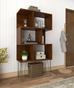 61" Metal and Wood 3 Shelf Books Shelf Brown - Olivia & May -Bookshelves Sales Shop unnamed file 1058