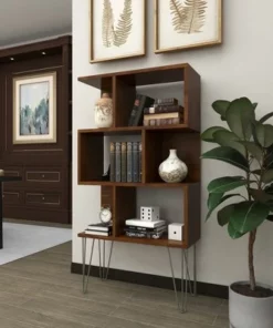 61" Metal and Wood 3 Shelf Books Shelf Brown - Olivia & May -Bookshelves Sales Shop unnamed file 1059