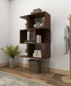 61" Metal and Wood 3 Shelf Books Shelf Brown - Olivia & May -Bookshelves Sales Shop unnamed file 1063