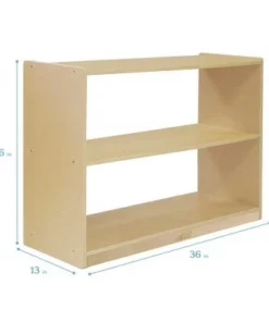 ECR4Kids Birch 2 Shelf Storage Cabinet without Back, Wood Book Shelf Organizer