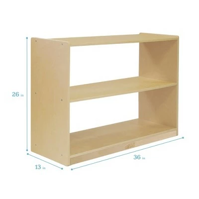 ECR4Kids Birch 2 Shelf Storage Cabinet without Back, Wood Book Shelf Organizer 3 ECR4Kids Birch 2 Shelf Storage Cabinet without Back, Wood Book Shelf Organizer