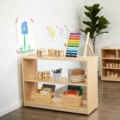 ECR4Kids Birch 2 Shelf Storage Cabinet without Back, Wood Book Shelf Organizer 6 ECR4Kids Birch 2 Shelf Storage Cabinet without Back, Wood Book Shelf Organizer - Image 4