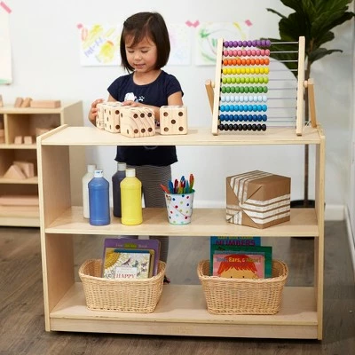 ECR4Kids Birch 2 Shelf Storage Cabinet without Back, Wood Book Shelf Organizer 8 ECR4Kids Birch 2 Shelf Storage Cabinet without Back, Wood Book Shelf Organizer - Image 6