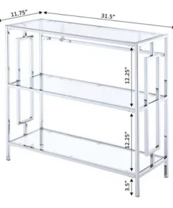 30" Town Square Chrome 3 Tier Bookcase Chrome - Breighton Home -Bookshelves Sales Shop unnamed file 1092