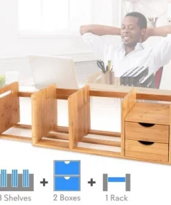 SereneLife Natural Bamboo Shelf Adjustable Bookshelf Desktop Organizer Unit with Storage Drawers for Books and Office Supplies 8 SereneLife Natural Bamboo Shelf Adjustable Bookshelf Desktop Organizer Unit with Storage Drawers for Books and Office Supplies -Bookshelves Sales Shop unnamed file 1096