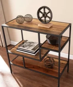 31.5" Thropel Reclaimed Wood Shelf Natural/Gray - Aiden Lane