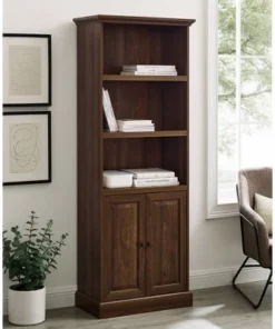 Alastair Transitional Classic Storage Hutch - Saracina Home Dark Walnut