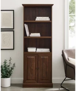 Alastair Transitional Classic Storage Hutch - Saracina Home Dark Walnut -Bookshelves Sales Shop unnamed file 1120