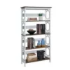 60" Omega 5 Tier Bookcase Driftwood Shelves/White - Breighton Home -Bookshelves Sales Shop unnamed file 1126