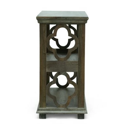 Arcanum Traditional Handcrafted 2 Shelf Mango Wood Etagere Bookcase Gray - Christopher Knight Home 5 Arcanum Traditional Handcrafted 2 Shelf Mango Wood Etagere Bookcase Gray - Christopher Knight Home - Image 3
