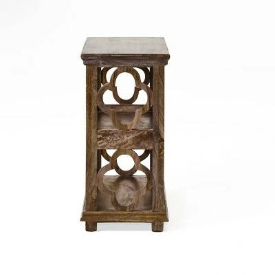 Arcanum Traditional Handcrafted 2 Shelf Mango Wood Etagere Bookcase Gray - Christopher Knight Home 6 Arcanum Traditional Handcrafted 2 Shelf Mango Wood Etagere Bookcase Gray - Christopher Knight Home - Image 4