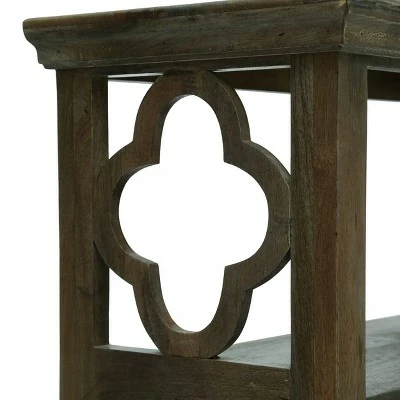 Arcanum Traditional Handcrafted 2 Shelf Mango Wood Etagere Bookcase Gray - Christopher Knight Home 11 Arcanum Traditional Handcrafted 2 Shelf Mango Wood Etagere Bookcase Gray - Christopher Knight Home - Image 9