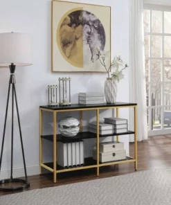 Modern Life Double 3 Shelves Bookcase Credenza - OSP Home Furnishings Black -Bookshelves Sales Shop unnamed file 1146