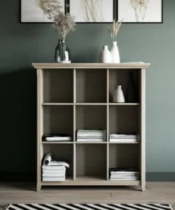 48"x44" Normandy 9 Cube Bookcase and Storage Unit - Wyndenhall Black