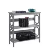 32.5" Omega 3 Tier Bookcase Gray - Breighton Home