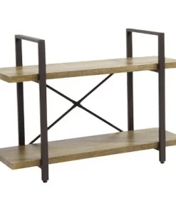 Danya B. 35.5" x 25" Two Level Rustic Shelving Unit Brown - Danya B