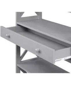 59.75" Oxford 5 Tier Bookcase with Drawer Gray - Breighton Home -Bookshelves Sales Shop unnamed file 1178