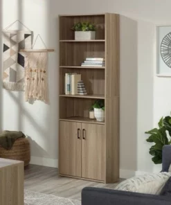 71" Beginnings Bookcase with Doors Light Brown - Sauder