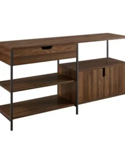 30" Covington Storage Blend Console - Saracina Home Rustic Oak