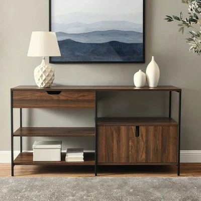 30" Covington Storage Blend Console - Saracina Home Rustic Oak 5 30" Covington Storage Blend Console - Saracina Home Rustic Oak - Image 3