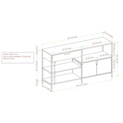 30" Covington Storage Blend Console - Saracina Home Rustic Oak 7 30" Covington Storage Blend Console - Saracina Home Rustic Oak - Image 5