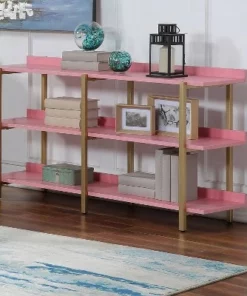 31.88" Prista 3 Tier Display Shelf - miBasics Antique Gray/gold