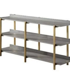 31.88" Prista 3 Tier Display Shelf - miBasics Antique Gray/gold -Bookshelves Sales Shop unnamed file 1196