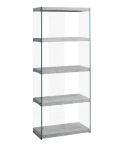 Hollow Core/Tempered Glass Bookcase - EveryRoom Glossy White -Bookshelves Sales Shop unnamed file 1203