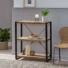 Brinkley Modern Industrial Handcrafted 3 Shelf Mango Wood Shelving Unit Natural/Black - Christopher Knight Home -Bookshelves Sales Shop unnamed file 1204