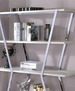 Ketano Metal 4-Shelf Bookcase in Chrome - Furniture of America -Bookshelves Sales Shop unnamed file 1215