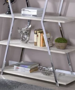 Ketano Metal 4-Shelf Bookcase in Chrome - Furniture of America -Bookshelves Sales Shop unnamed file 1217