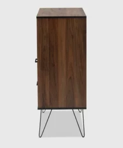 38.98" 1 Drawer Charis Two-Tone Finished Wood Bookshelf Walnut/Black - Baxton Studio -Bookshelves Sales Shop unnamed file 1239