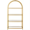 Henn& Hart 62 in. Arched Brass Finish Bookcase - Henn&Hart -Bookshelves Sales Shop unnamed file 1256