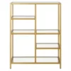 Henn& Hart 42" Tall Brass Finish Bookcase - Henn&Hart -Bookshelves Sales Shop unnamed file 1275
