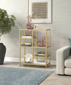 Henn& Hart 42" Tall Brass Finish Bookcase - Henn&Hart 14 Henn& Hart 42" Tall Brass Finish Bookcase - Henn&Hart -Bookshelves Sales Shop unnamed file 1280