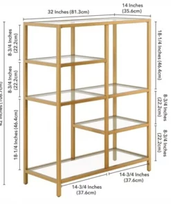 Henn& Hart 42" Tall Brass Finish Bookcase - Henn&Hart 15 Henn& Hart 42" Tall Brass Finish Bookcase - Henn&Hart -Bookshelves Sales Shop unnamed file 1281