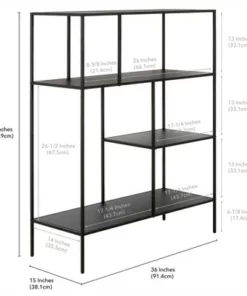 Henn& Hart 48" Tall Black Bronze Bookcase - Henn&Hart -Bookshelves Sales Shop unnamed file 1289