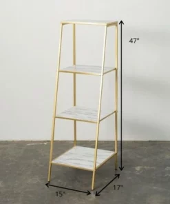 Sullivans Marble Shelved Gold Etagere 47"H Gold -Bookshelves Sales Shop unnamed file 1300