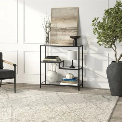 Henn& Hart 36" Tall Black Bronze Bookcase - Henn&Hart 7 Henn& Hart 36" Tall Black Bronze Bookcase - Henn&Hart - Image 5